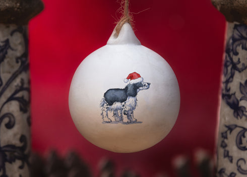 Sprocker Black & White Ceramic Bauble